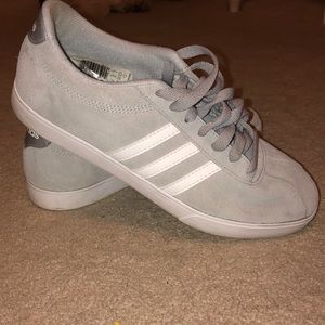 Gray and White Adidas Sneakers